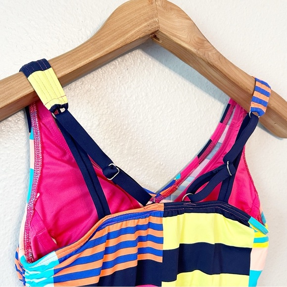 Lands' End V Neck Side Tie Adjustable Underwire Tankini Swim Top Women’s Size 4 - Picture 5 of 6